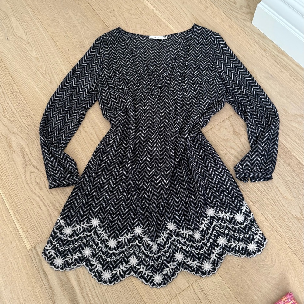 lush navy and white dress